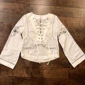 Crochet eyelet blouse